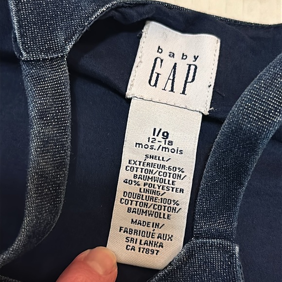 Baby Gap Y2K Floral Embroidered Denim Jumper size 12-18 months - Picture 9 of 15
